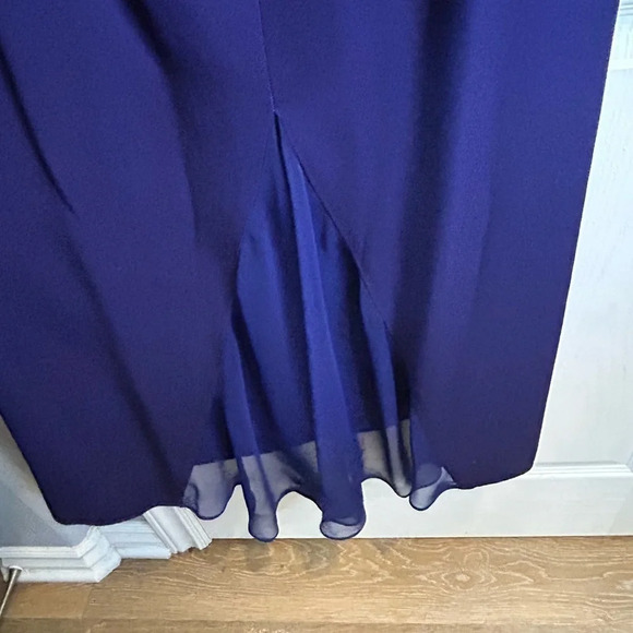 💜”Scott McClintock” Vintage Formal Strapless Dress w/ Brooch Pendant Size 12 - Picture 9 of 15